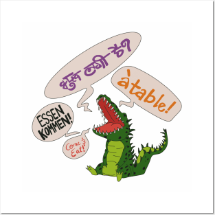 Hungry Gator Multilingual Posters and Art